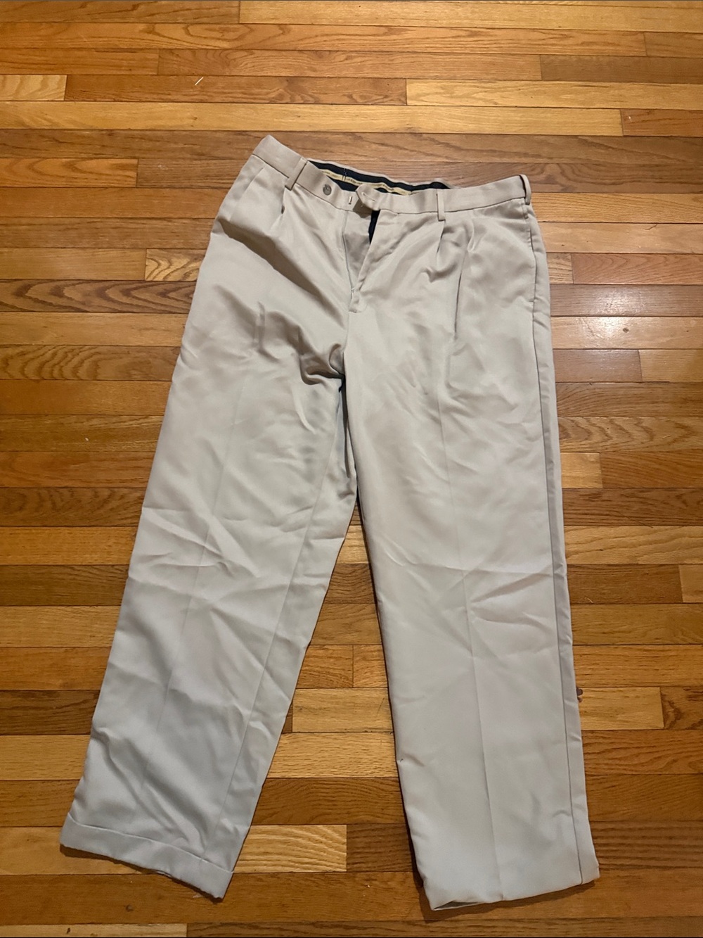 croft & barrow Beige Straight‑Leg Dress Pants